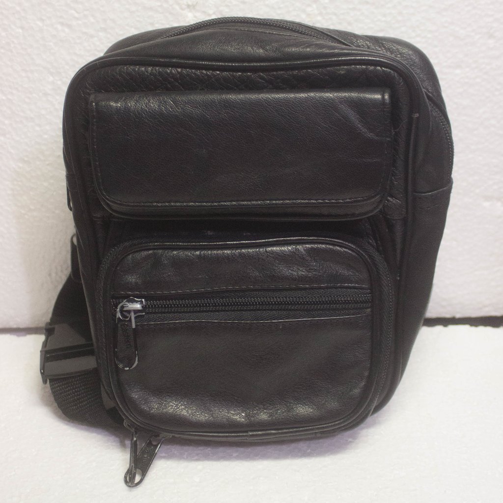 Black Vinyl Carry All Bag Adjustable Straps